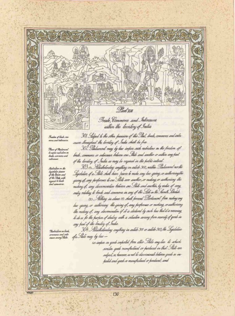 Part 13 of Indian Constitution deals with freedom of trade, commerce within territory of India