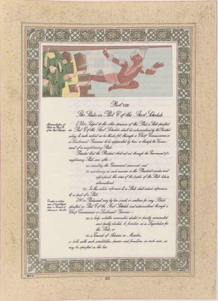 Eight pic of 22 Pictures in Indian Constitution dealt with The States in Part C of the first Schedule. Noe this part deals with The Union Territories